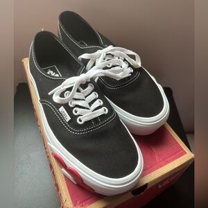 Vans Black and White Canvas Sneakers